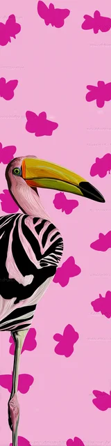 Free bird bookmark featuring a pink bird bookmark design